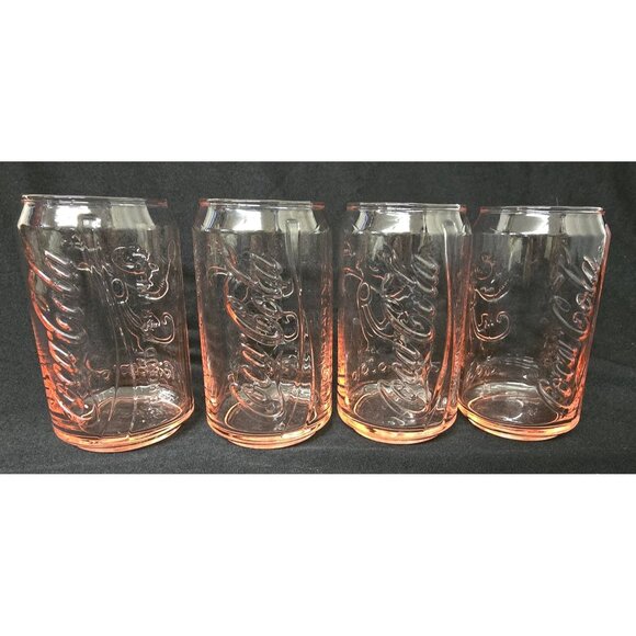 4 Coca-Cola Rio 2016 Embossed Pink Glasses Collectibles Coke - Picture 2 of 7